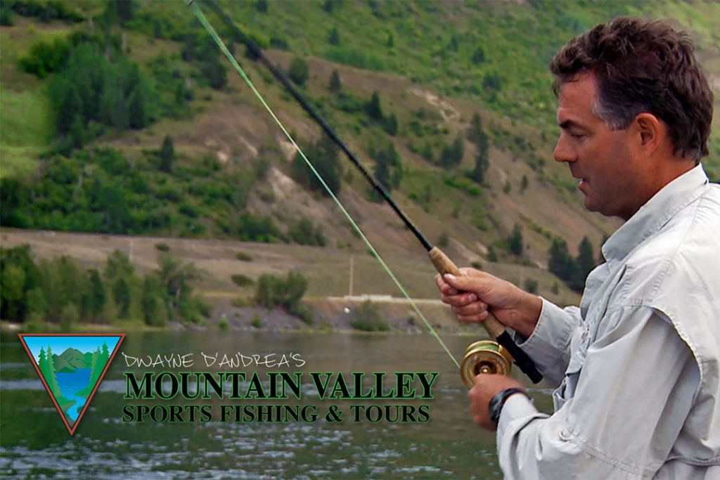 Mountain Valley Sports Fishing and Tours Logo and Dwayne Fishing